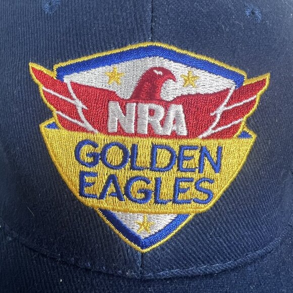 NRA National Rifle Association Golden Eagles Strapback Hat Cap Navy Blue - Picture 4 of 10